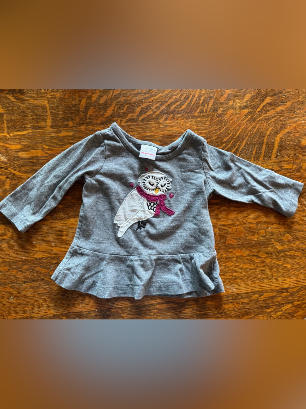 Hanna Andersson owl applique shirt